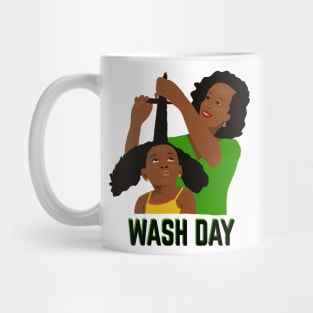 Wash Day Black Mom Styling Daughter Natural Hair Mug